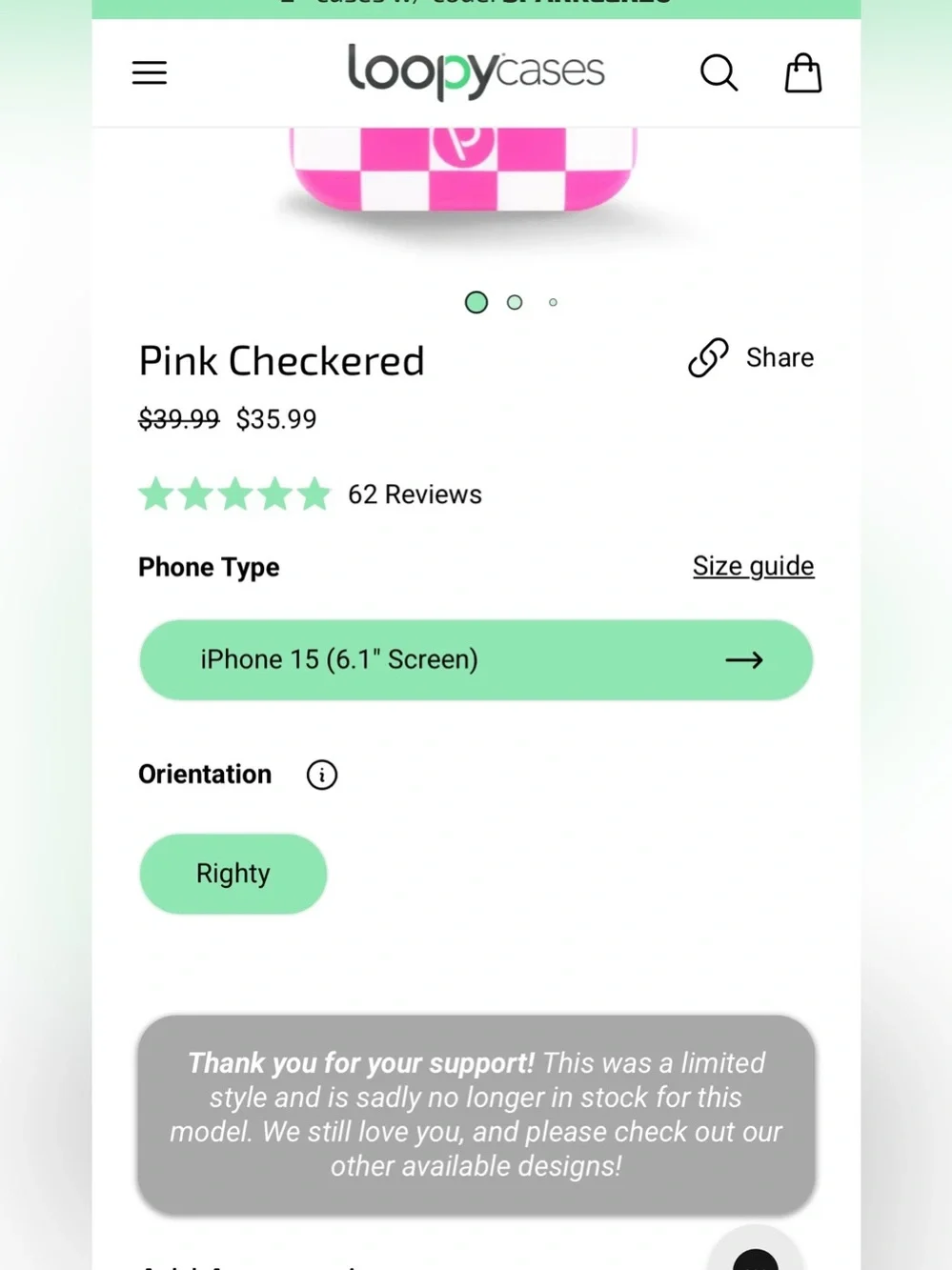 Loopy Pink Checkerd